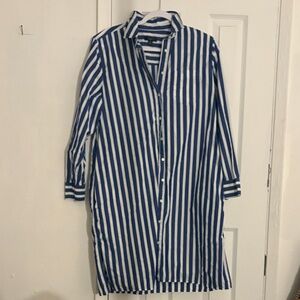 J. Crew Blue and White Striped Maxi Dress